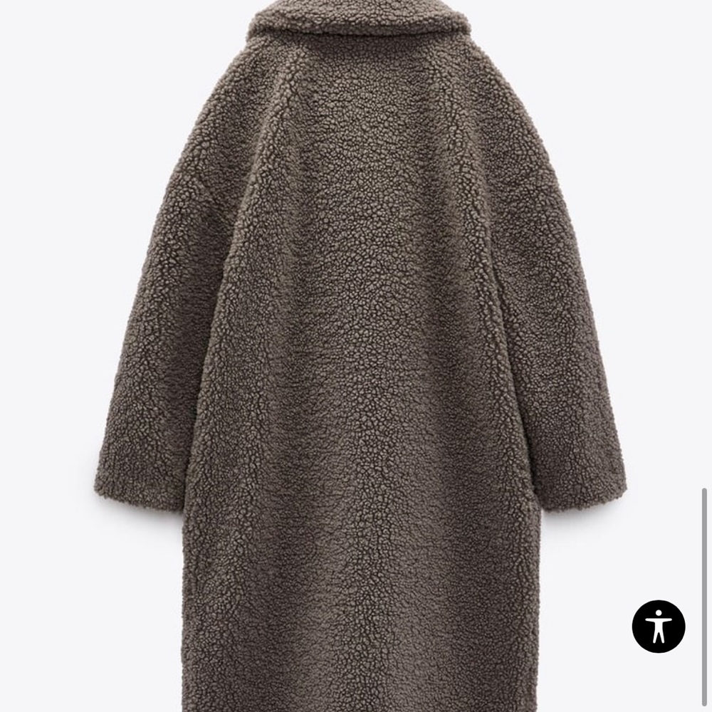 Zara DOUBLE BREASTED FLEECE COAT - Picture 3 of 3